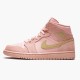 Air Jordan 1 Mid Coral Gold Herren/Damen 852542 600 Coral Stardust/Club Gold AJ1 Schwarz Jordan Sneakers