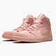 Air Jordan 1 Mid Coral Gold Herren/Damen 852542 600 Coral Stardust/Club Gold AJ1 Schwarz Jordan Sneakers