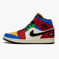 Air Jordan 1 Mid SE "Fearless" Blau the Great Multicolor/Multicolor CU2805 100 Herren/Damen AJ1 Jordan Sneakers