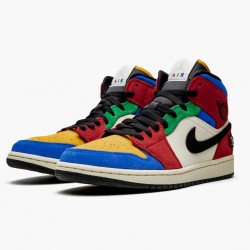 Air Jordan 1 Mid SE "Fearless" Blau the Great Multicolor/Multicolor CU2805 100 Herren/Damen AJ1 Jordan Sneakers