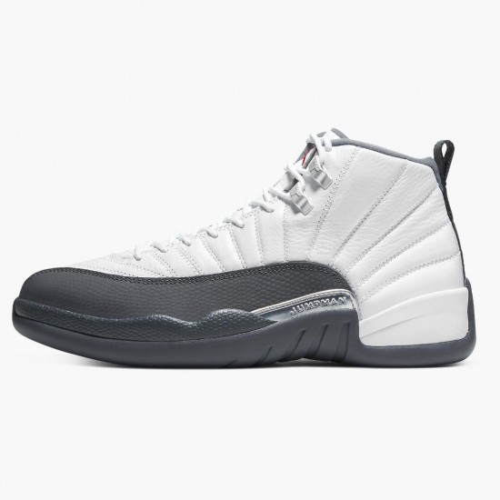 Air Jordan 12 Retro Weiß Dark Grau Herren AJ12 130690 160 Weiß/Dark Grau-Gym Rot Jordan Sneakers