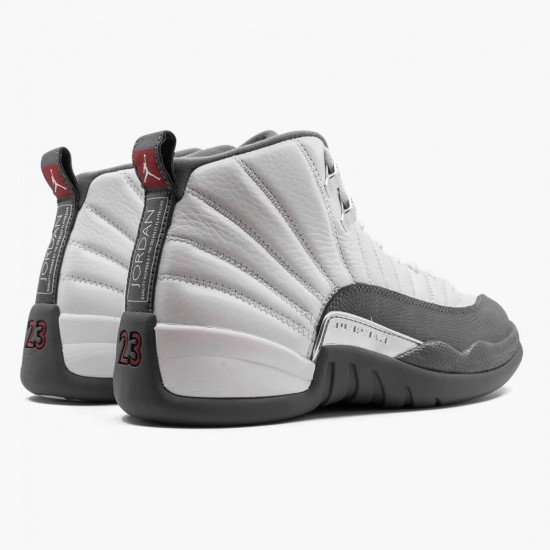 Air Jordan 12 Retro Weiß Dark Grau Herren AJ12 130690 160 Weiß/Dark Grau-Gym Rot Jordan Sneakers
