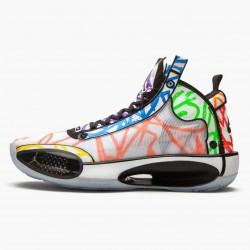 Air Jordan XXXIV "Zion Williamson Coloring Book" Herren AJ34 DA1897 100 Weiß/Schwarz-Multi-Color Jordan Sneakers