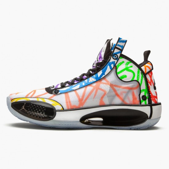 Air Jordan XXXIV Zion Williamson Coloring Book Herren AJ34 DA1897 100 Weiß/Schwarz-Multi-Color Jordan Sneakers